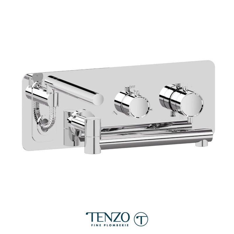 Tenzo Alyss Wall Mount Tub Faucet With Swivel Spout Chrome - ALYT74-CR