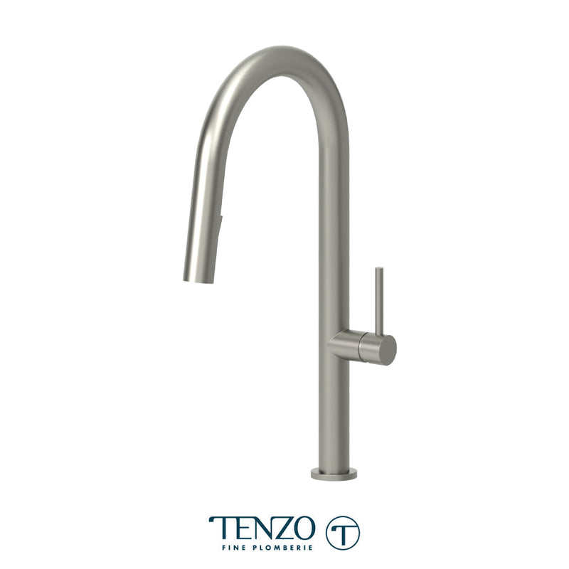 Tenzo Amador Single-Handle Kitchen Faucet With Pull-Down & 2-Function Hand Shower Brushed Stain. Steel - AM130-SS