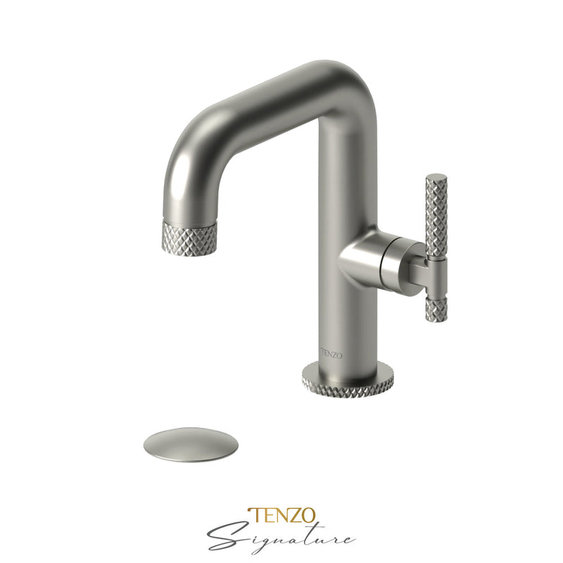 Tenzo Bellacio-C Single Hole Lavatory Faucet With (Overflow) Drain Brushed Nickel - BE10-C-P-BN