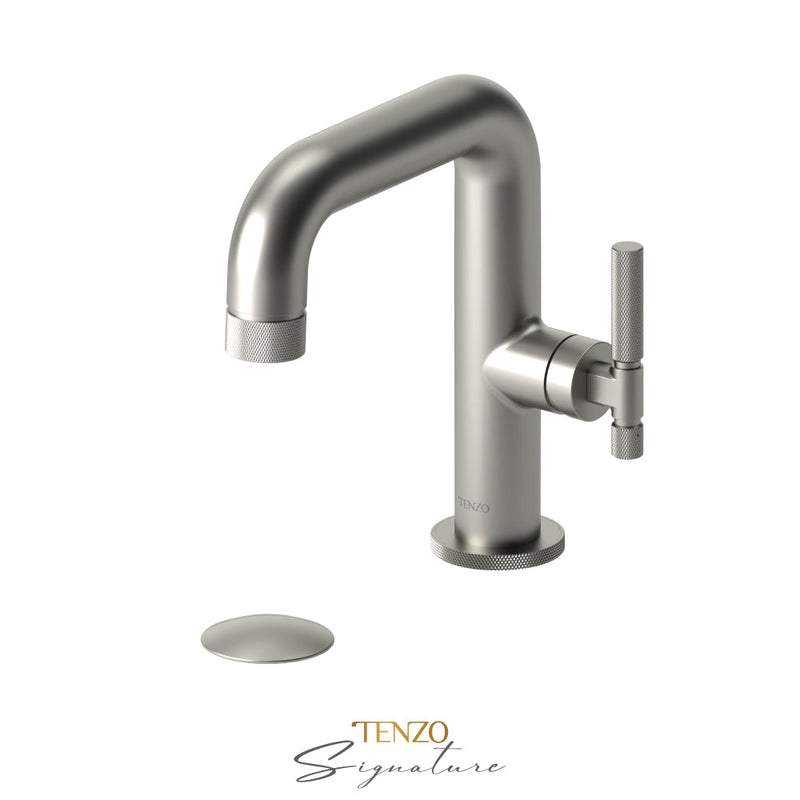 Tenzo Bellacio-F Single Hole Lavatory Faucet With (Overflow) Drain Brushed Nickel - BE10-F-P-BN
