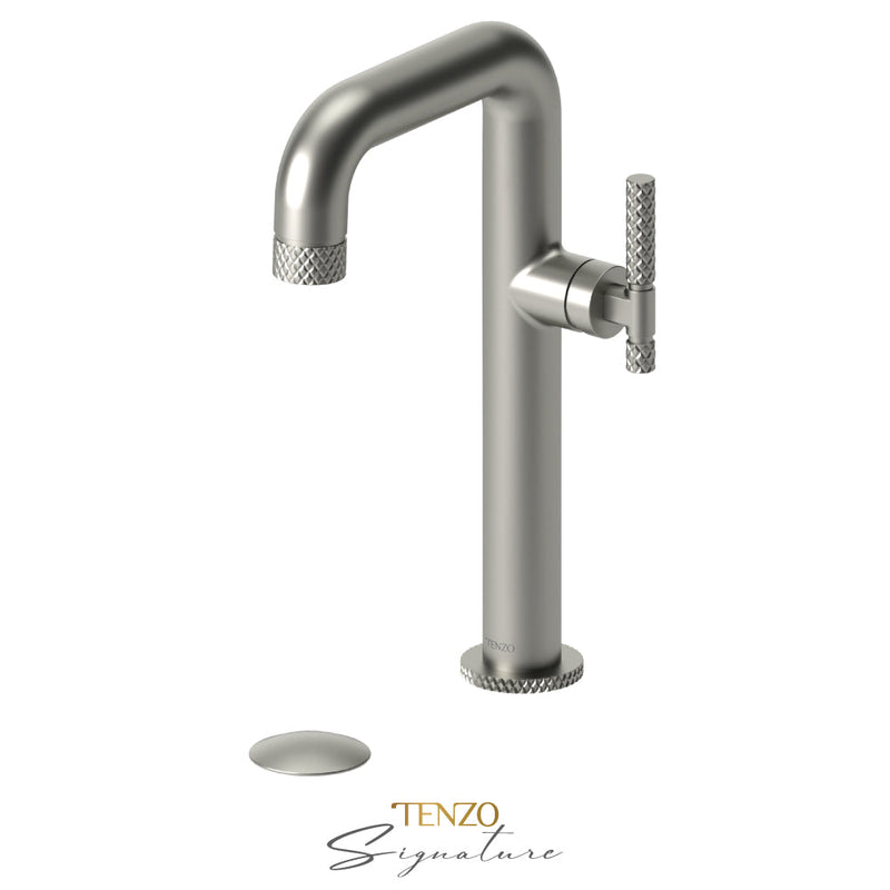Tenzo Bellacio-C Tall Single Lavatory Faucet With (Overflow) Drain Brushed Nickel - BE10H-C-P-BN