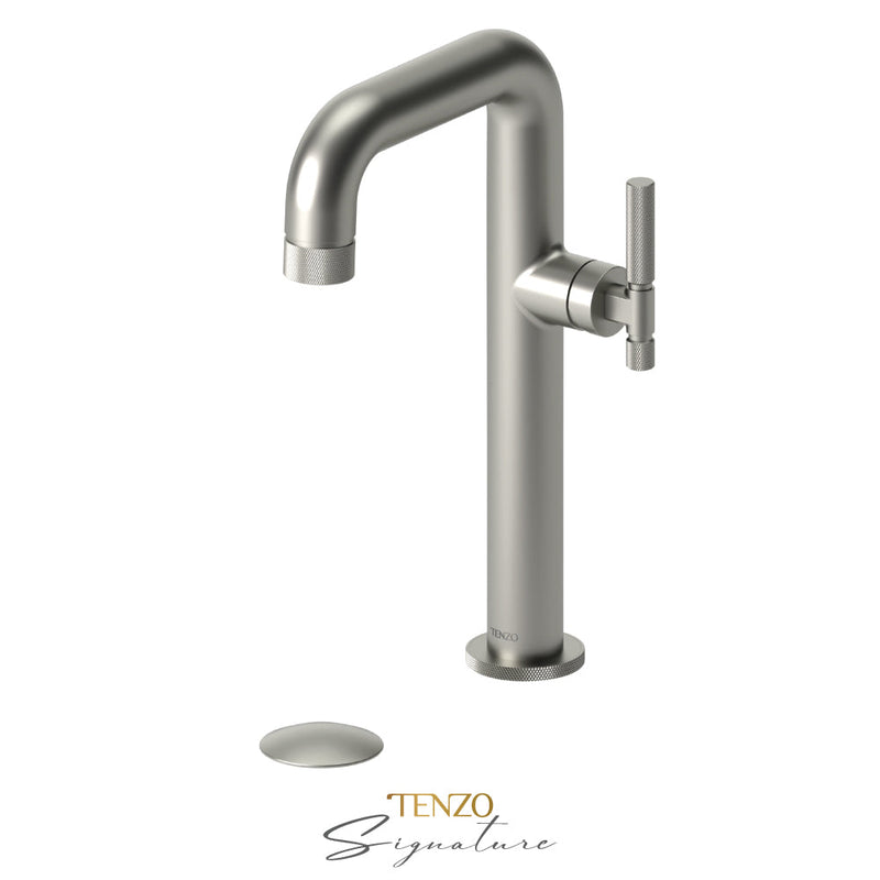 Tenzo Bellacio-F Tall Single Lavatory Faucet With (Overflow) Drain Brushed Nickel - BE10H-F-P-BN