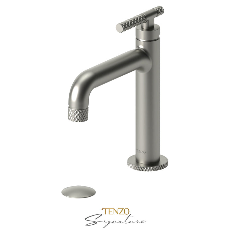 Tenzo Bellacio-C Single Hole Lavatory Faucet With (Overflow) Drain Brushed Nickel - BE11-C-P-BN