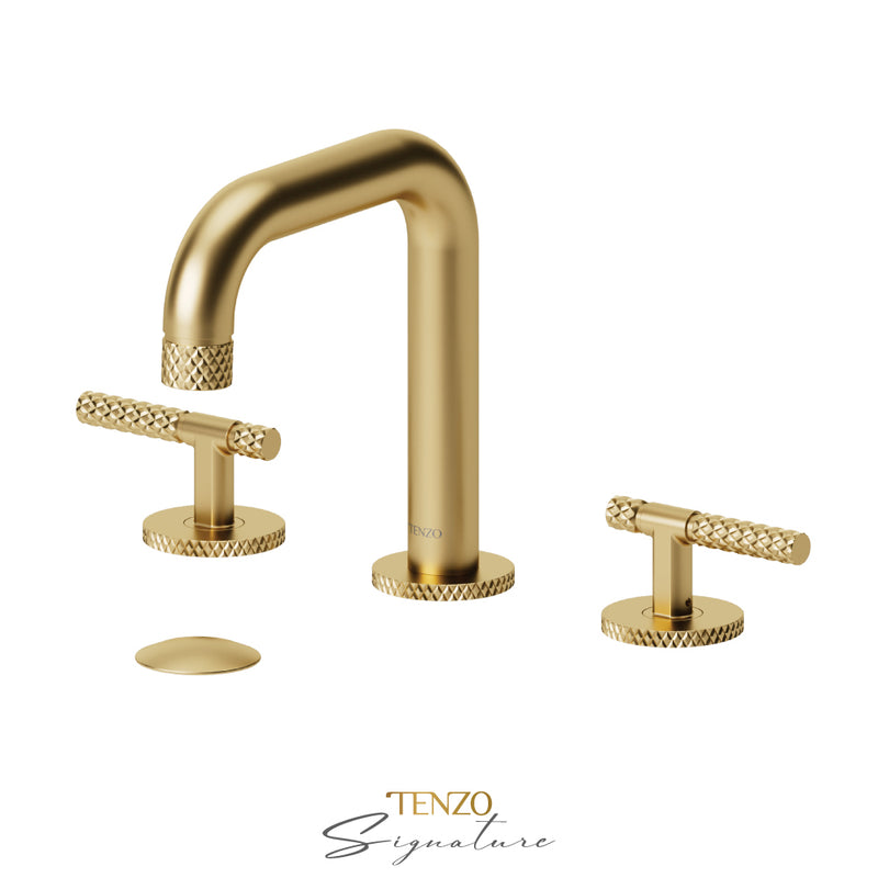 Tenzo Bellacio-C 8in Lavatory Faucet With (W/O Overflow) Drain Brushed Gold - BE13-C-W-BG
