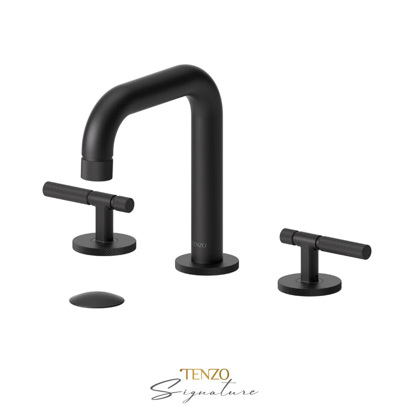 Tenzo Bellacio-F 8in Lavatory Faucet With (Overflow) Drain Matte Black - BE13-F-P-MB