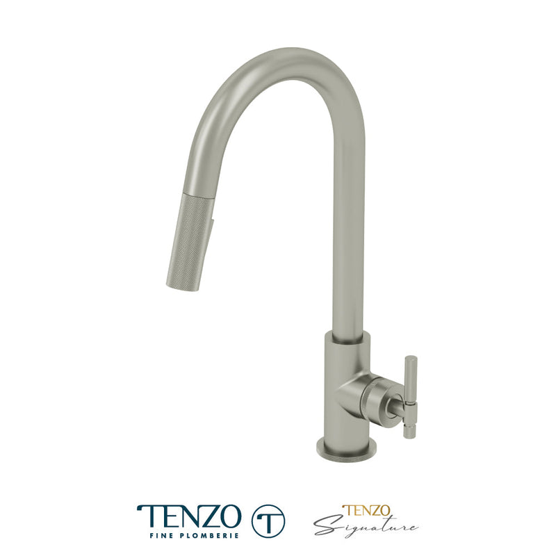 Tenzo Bellacio Single-Handle Kitchen Faucet With Pull-Down & 2-Function Hand Shower Stainless Steel - BE130-F-SS