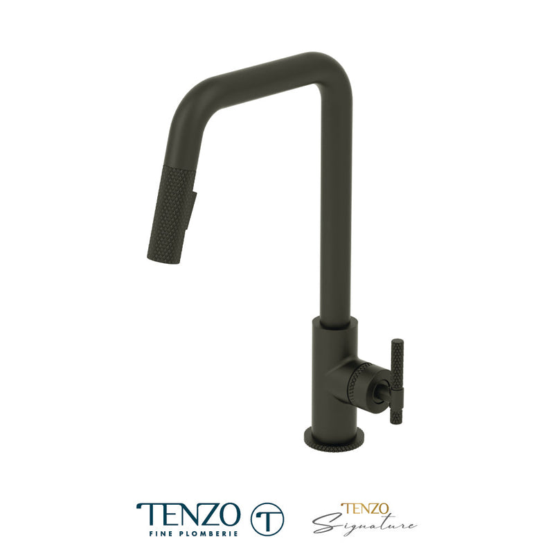 Tenzo Bellacio Single-Handle Kitchen Faucet With Pull-Down & 2-Function Hand Shower Matte Black - BE131-C-MB