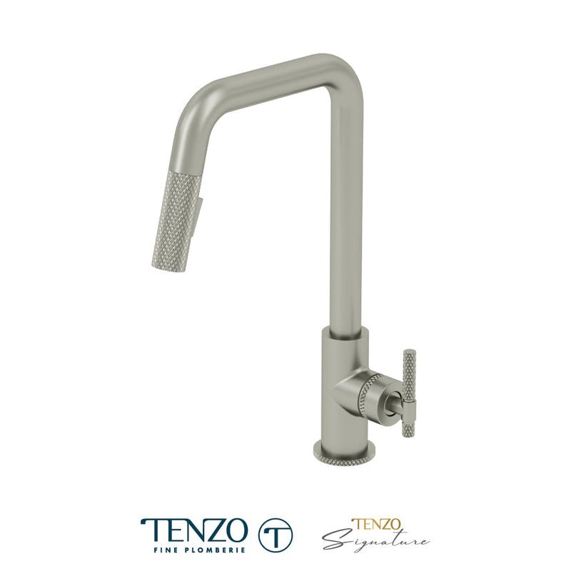 Tenzo Bellacio Single-Handle Kitchen Faucet With Pull-Down & 2-Function Hand Shower Stainless Steel - BE131-C-SS