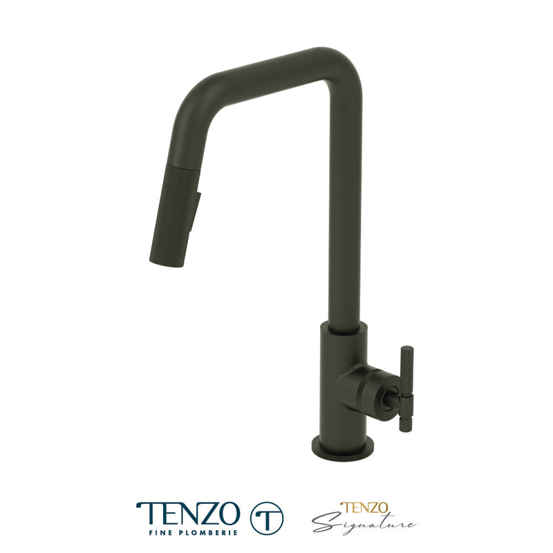 Tenzo Bellacio Single-Handle Kitchen Faucet With Pull-Down & 2-Function Hand Shower Matte Black - BE131-F-MB