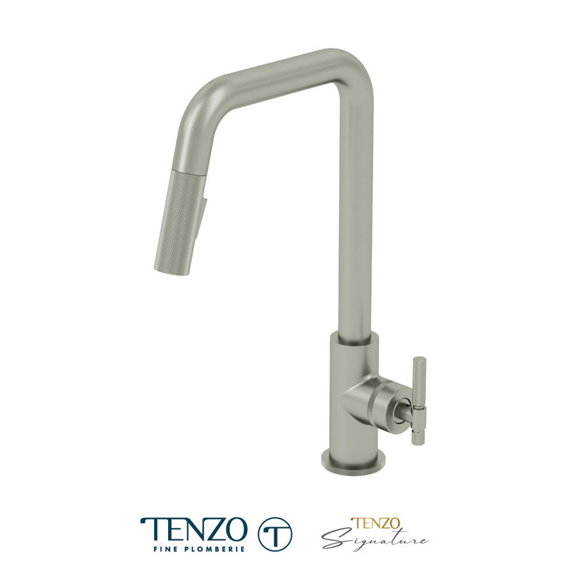 Tenzo Bellacio Single-Handle Kitchen Faucet With Pull-Down & 2-Function Hand Shower Stainless Steel - BE131-F-SS