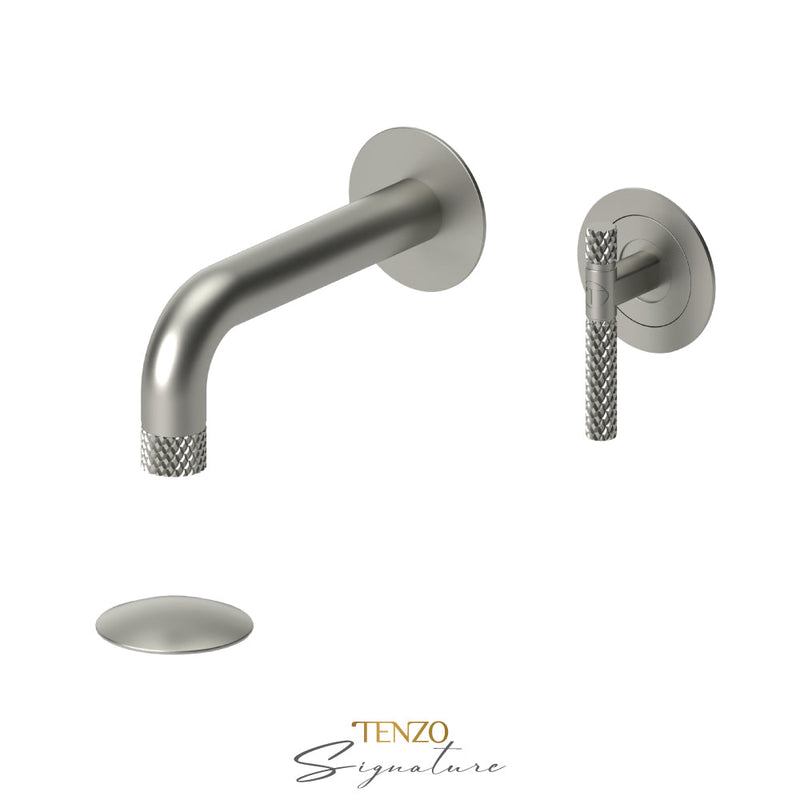 Tenzo Bellacio-C Wall Mount Lavatory Faucet With (Overflow) Drain Brushed Nickel - BE14-C-P-BN