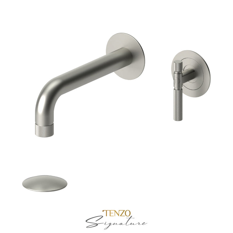 Tenzo Bellacio-F Wall Mount Lavatory Faucet With (Overflow) Drain Brushed Nickel - BE14-F-P-BN