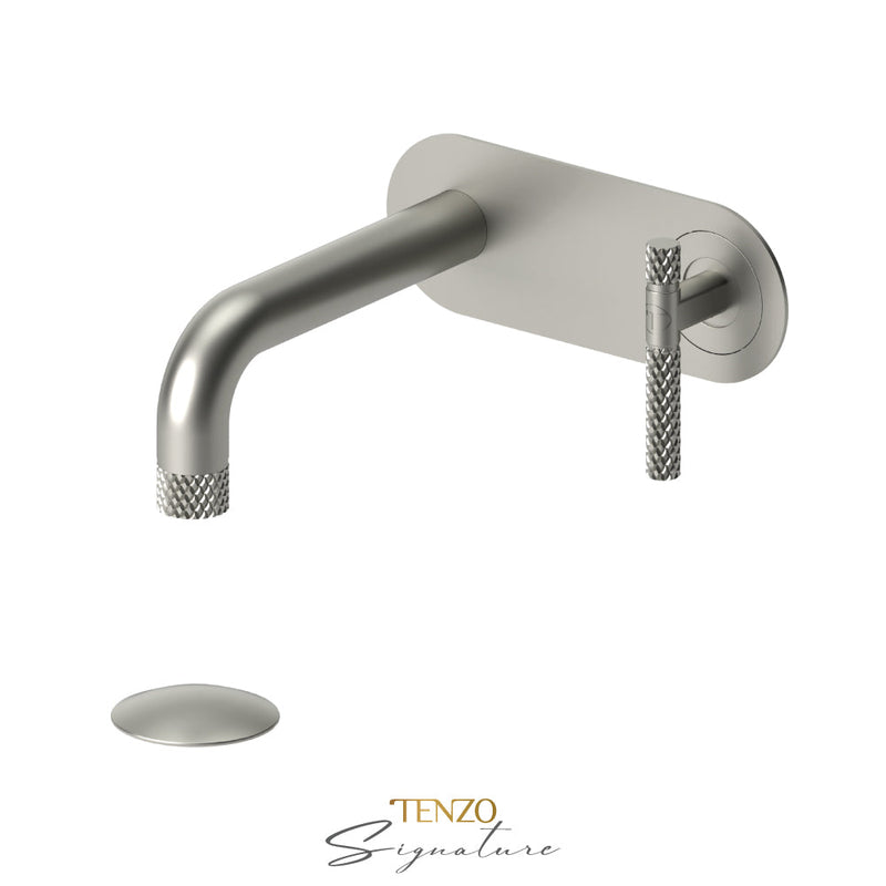 Tenzo Bellacio-C Wall Mount Lavatory Faucet With (Overflow) Drain Brushed Nickel - BE15-C-P-BN