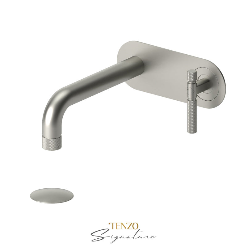 Tenzo Bellacio-F Wall Mount Lavatory Faucet With (Overflow) Drain Brushed Nickel - BE15-F-P-BN