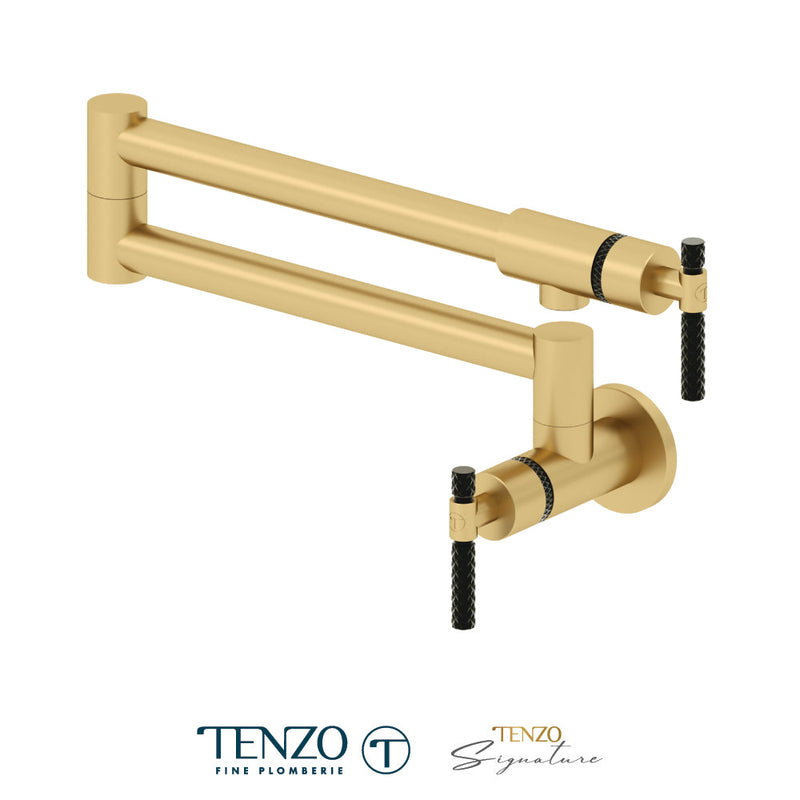 Tenzo Bellacio Pot Filler Faucet Brushed Gold / Matte Black - BE160-C-BG-MB