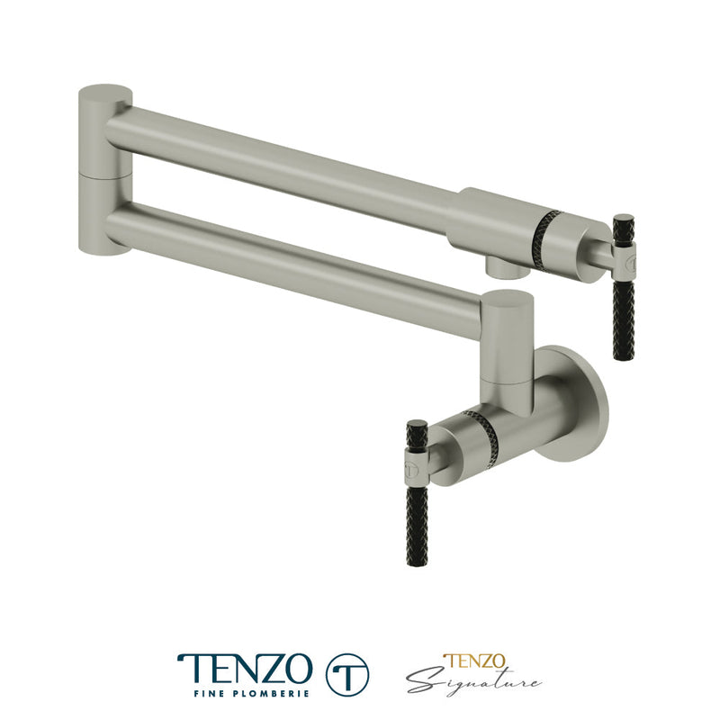 Tenzo Bellacio Pot Filler Faucet Stainless Steel / Matte Black - BE160-C-SS-MB