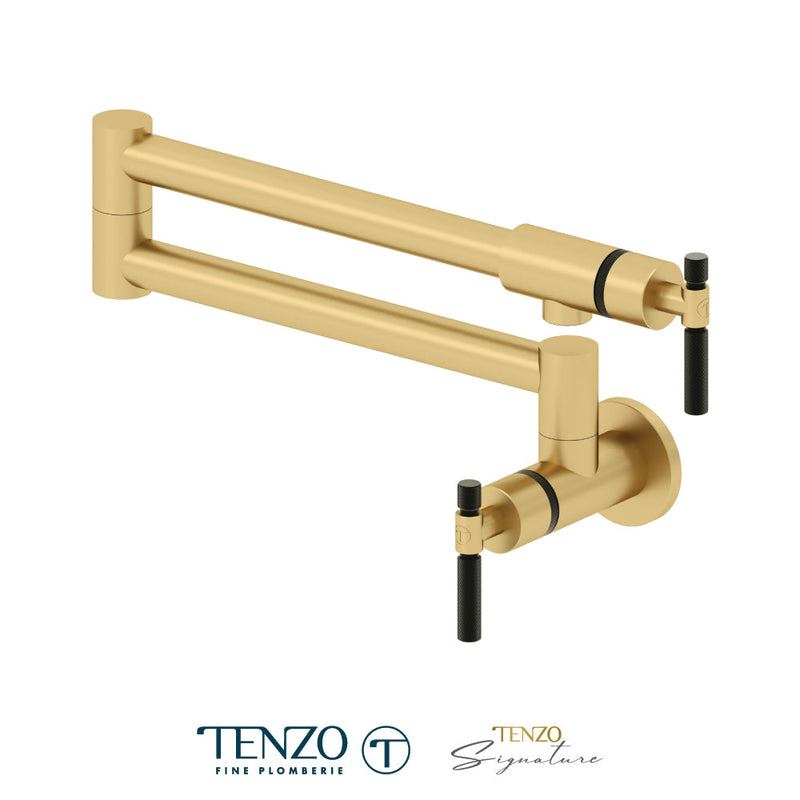Tenzo Bellacio Pot Filler Faucet Brushed Gold / Matte Black - BE160-F-BG-MB