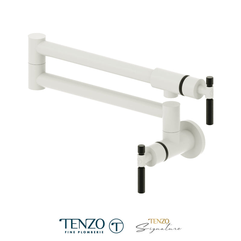 Tenzo Bellacio Pot Filler Faucet Matte White / Matte Black - BE160-F-MW-MB