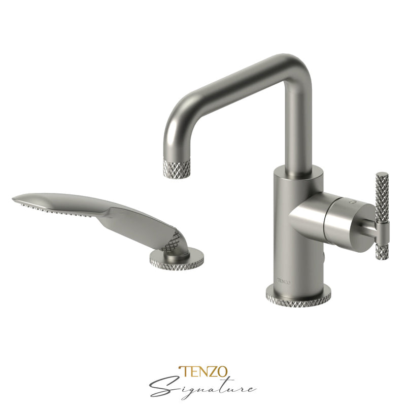 Tenzo Bellacio-C Deck Mount 2 Pcs Tub Filler Brushed Nickel - BE31-C-PB-BN