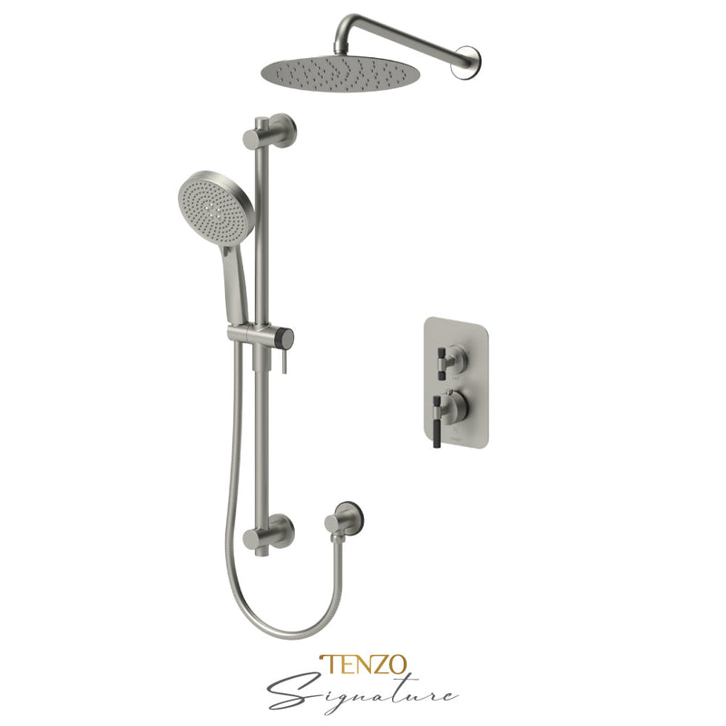 Tenzo Bellacio-F T-Box Kit 2 Fcts Pres Bal Brushed Nickel / Matte Black - BEPB32-20111-F-BN-MB