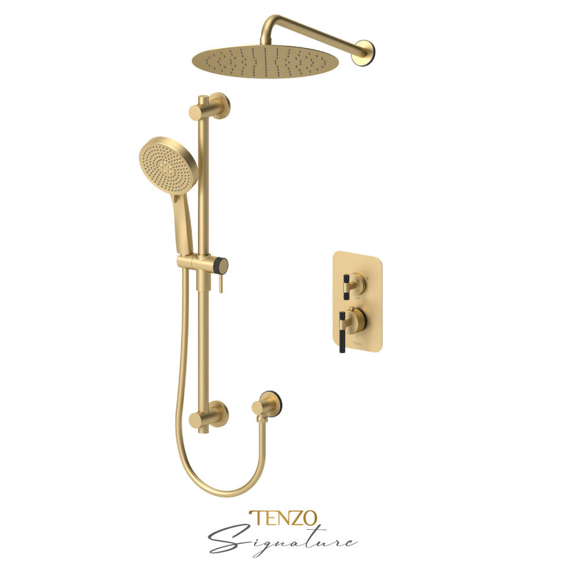 Tenzo Bellacio-C T-Box Kit 2 Fcts Pres Bal Brushed Gold / Matte Black - BEPB32-20112-C-BG-MB