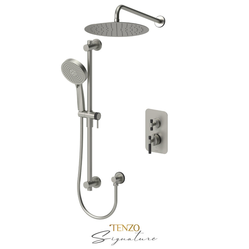 Tenzo Bellacio-F T-Box Kit 2 Fcts Pres Bal Brushed Nickel / Matte Black - BEPB32-20112-F-BN-MB