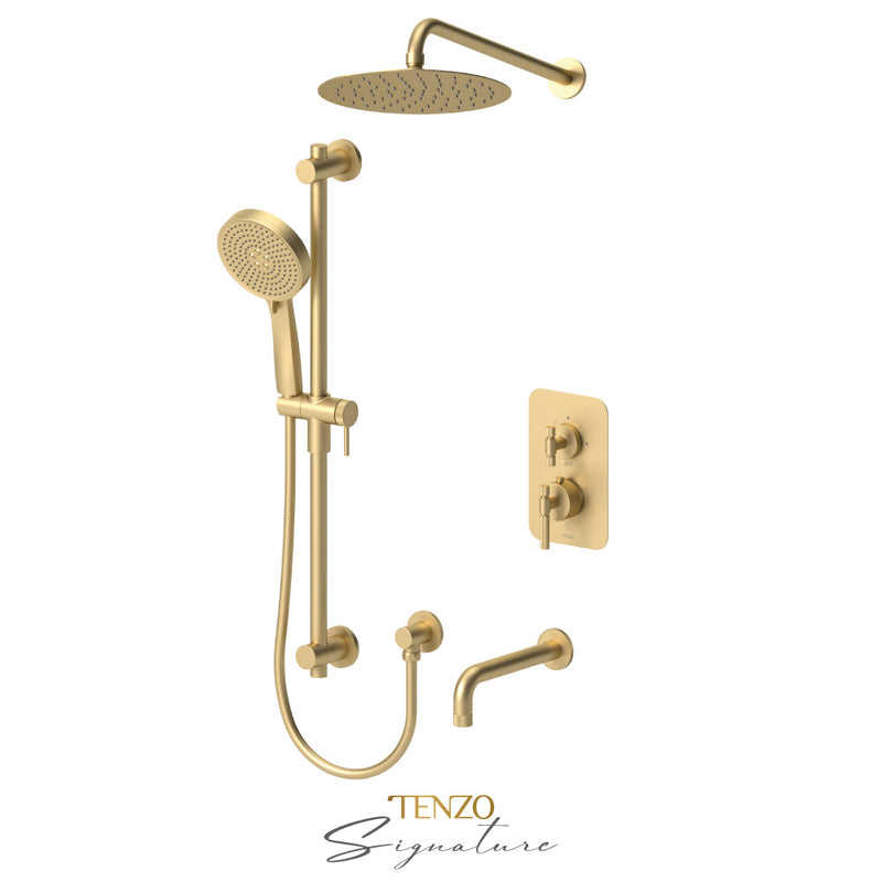 Tenzo Bellacio-F T-Box Kit 3 Fcts Pres Bal Brushed Gold - BEPB33-501115-F-BG