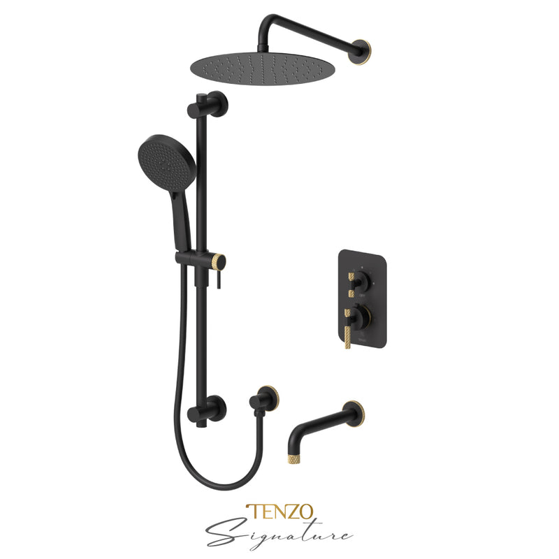 Tenzo Bellacio-C T-Box Kit 2 Fcts Pres Bal Matte Black/Brushed Gold - BEPB33-501125-C-MB-BG