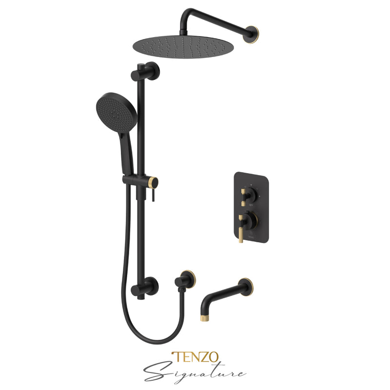 Tenzo Bellacio-F T-Box Kit 2 Fcts Pres Bal Matte Black/Brushed Gold - BEPB33-501125-F-MB-BG