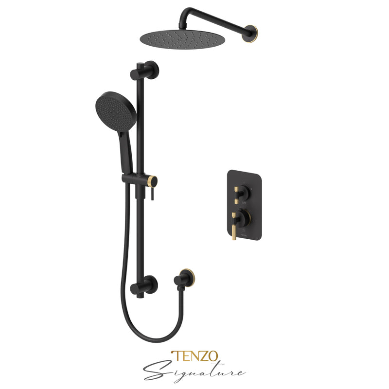 Tenzo Bellacio-F T-Box Kit 2 Fcts Thermo Matte Black / Brushed Gold - BET32-20111-F-MB-BG