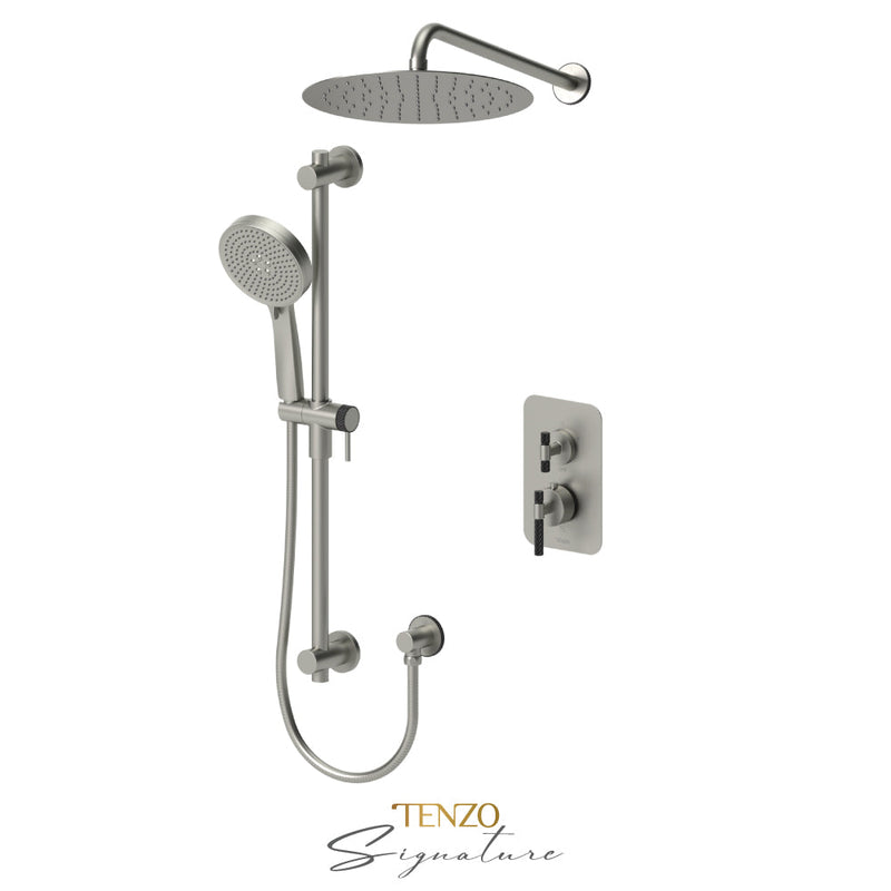 Tenzo Bellacio-C T-Box Kit 3 Fcts Pres Bal Brushed Nickel / Matte Black - BET32-20112-C-BN-MB