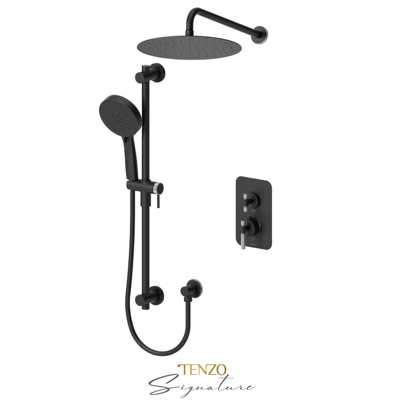 Tenzo Bellacio-F T-Box Kit 3 Fcts Pres Bal Matte Black / Brushed Nickel - BET32-20112-F-MB-BN