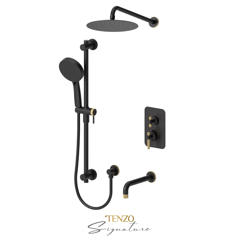 Tenzo Bellacio-C T-Box Kit 3 Fcts Thermo Matte Black / Brushed Gold - BET33-501115-C-MB-BG