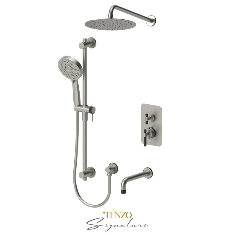 Tenzo Bellacio-F T-Box Kit 3 Fcts Thermo Brushed Nickel / Matte Black - BET33-501115-F-BN-MB