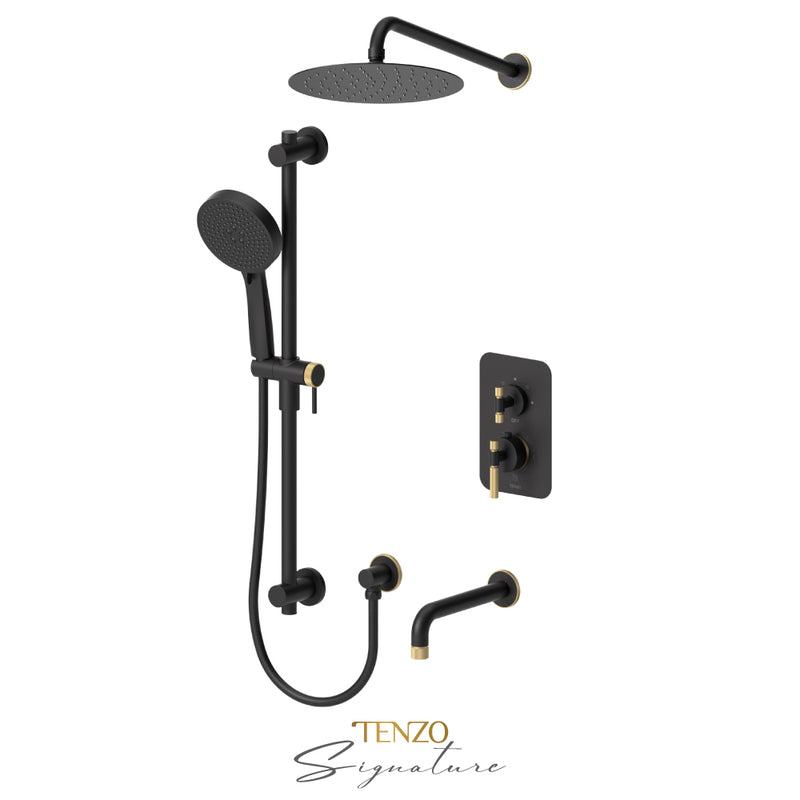 Tenzo Bellacio-F T-Box Kit 3 Fcts Thermo Matte Black / Brushed Gold - BET33-501115-F-MB-BG
