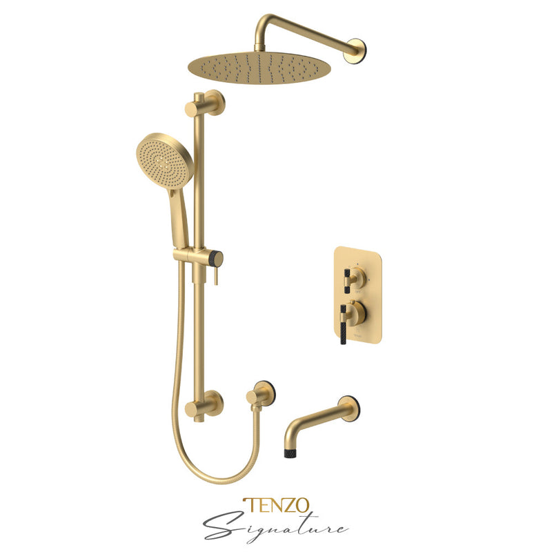 Tenzo Bellacio-C T-Box Kit 3 Fcts Pres Bal Brushed Gold/Matte Black - BET33-501125-C-BG-MB
