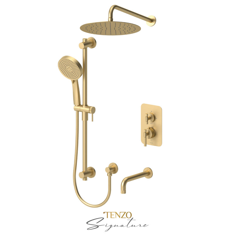 Tenzo Bellacio-F T-Box Kit 3 Fcts Pres Bal Brushed Gold - BET33-501125-F-BG