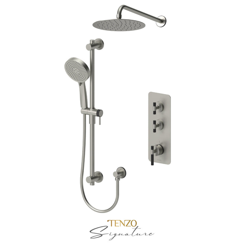 Tenzo Bellacio-C Extenza Kit 2 Fcts Thermo Brushed Nickel / Matte Black - BET42-20111-C-BN-MB