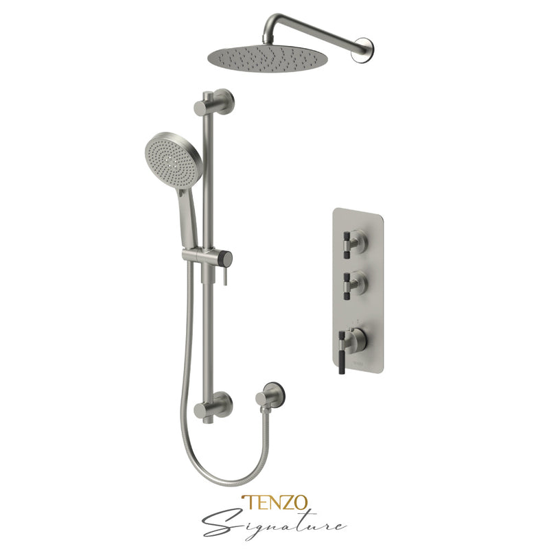Tenzo Bellacio-F Extenza Kit 2 Fcts Thermo Brushed Nickel / Matte Black - BET42-20111-F-BN-MB
