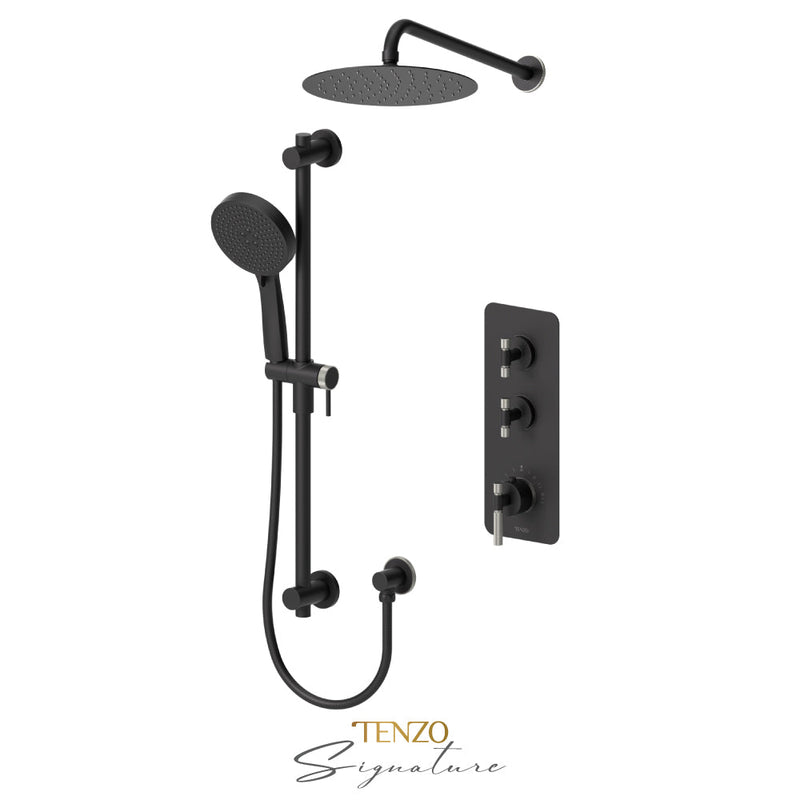 Tenzo Bellacio-F Extenza Kit 2 Fcts Thermo Matte Black / Brushed Nickel - BET42-20111-F-MB-BN