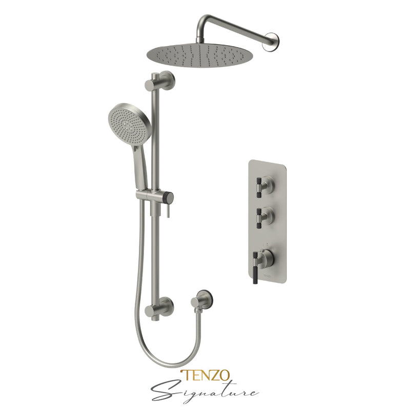 Tenzo Bellacio-F Extenza Kit 2 Fcts Thermo Brushed Nickel / Matte Black - BET42-20112-F-BN-MB