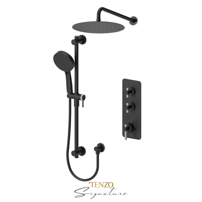 Tenzo Bellacio-F Extenza Kit 2 Fcts Thermo Matte Black / Brushed Nickel - BET42-20112-F-MB-BN