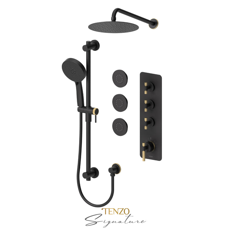 Tenzo Bellacio-F Extenza Kit 3 Fcts Thermo Matte Black / Brushed Gold - BET43-571168-F-MB-BG
