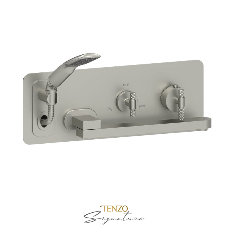 Tenzo Bellacio-C Wall Mount Tub Faucet With Swivel Spout Brushed Nickel - BET74-C-BN