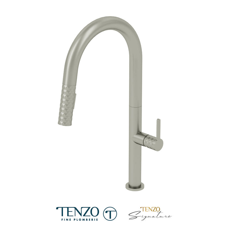 Tenzo Calozy Single-Handle Kitchen Faucet With Pull-Down & 2-Function Hand Shower Stainless Steel - CA130-SS
