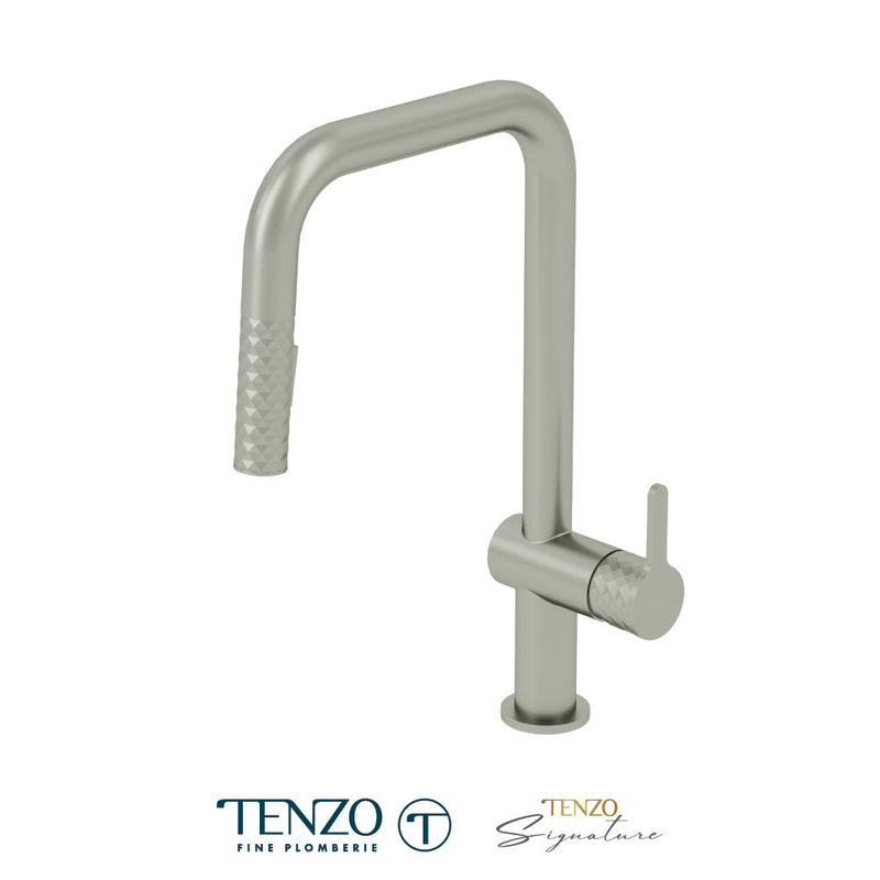 Tenzo Calozy Single-Handle Kitchen Faucet With Pull-Down & 2-Function Hand Shower Stainless Steel - CA131-SS