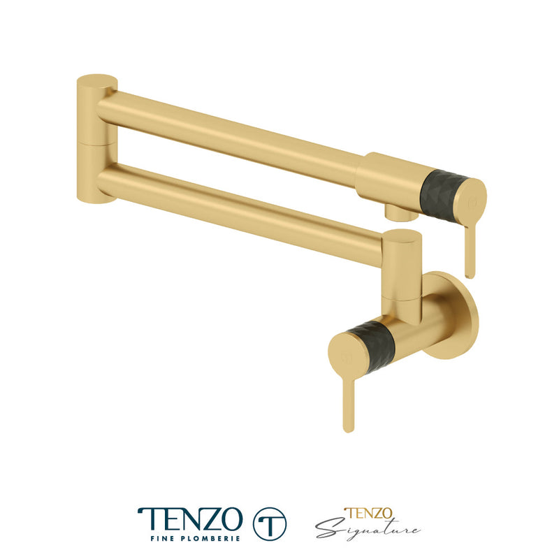 Tenzo Calozy Pot Filler Faucet Brushed Gold / Matte Black - CA160-BG-MB