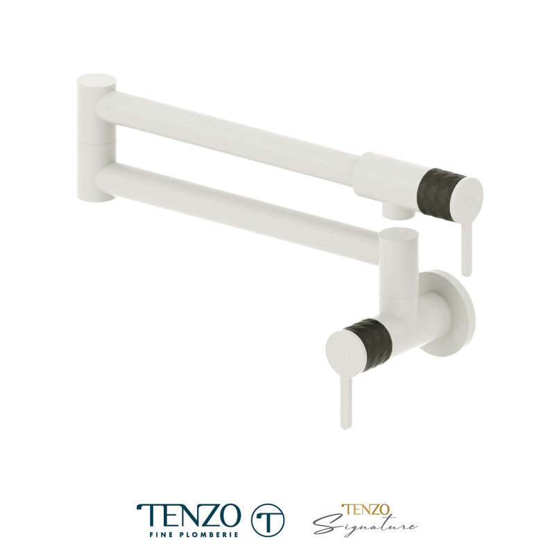 Tenzo Calozy Pot Filler Faucet Matte White / Matte Black - CA160-MW-MB