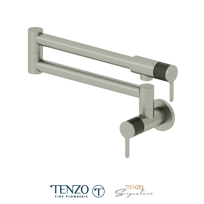 Tenzo Calozy Pot Filler Faucet Stainless Steel / Matte Black - CA160-SS-MB