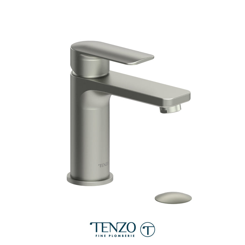 Tenzo Delano Single Hole Lavatory Faucet Brushed Nickel With (W/O Overflow) Drain - DE11-W-BN